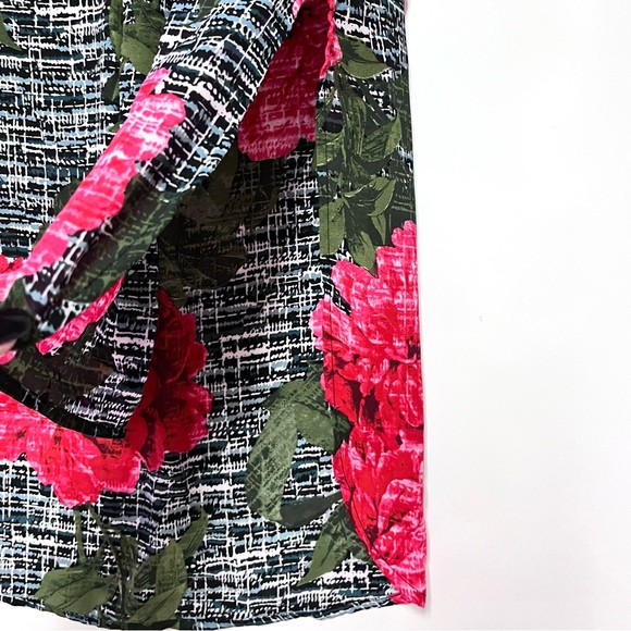 Fig & Flower Women’s Floral Print Hi-low Popover Tunic Small Longline Red Black - Picture 5 of 11